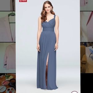 David’s Bridal Bridesmaid Dress Steel Blue